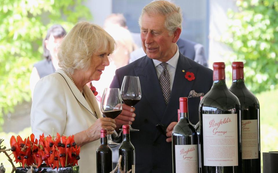 Prince Charles and Camilla taste wine in Australia in 2012