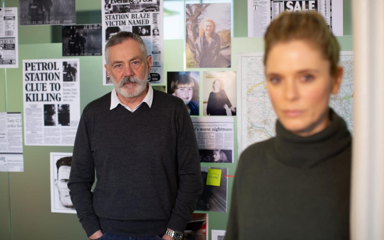 Professor David Wilson with Emilia Fox in In the Footsteps of Killers - Channel 4