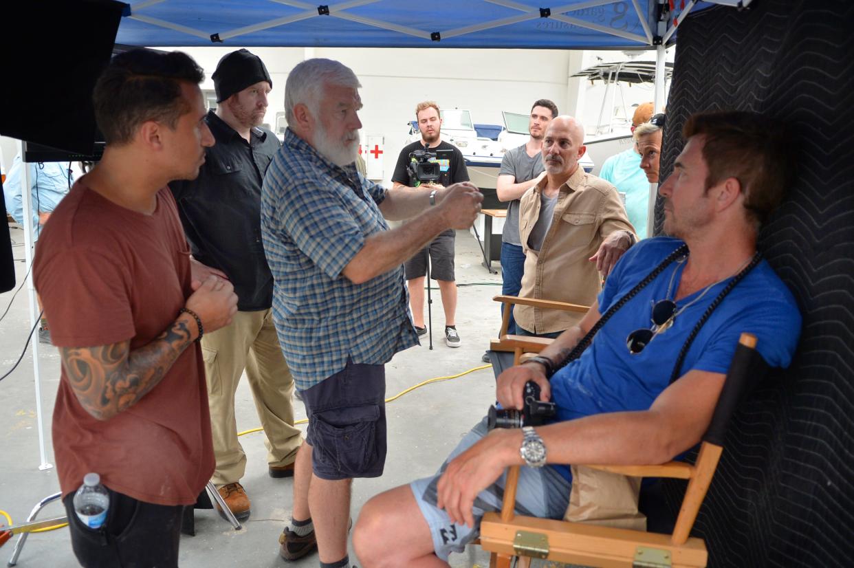 Golden Globe-winning actor Dylan McDermott, right, filmed part of his television pilot “Sweet Jane” in Sarasota in 2018, incorporating Ringling College students in the crew.