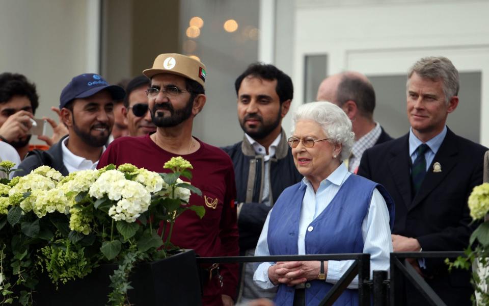 Queen Elizabeth with Sheikh Mohammed Bin Rashid Al Maktoum (left) at the Royal Windsor Horse Show - Steve Parsons 