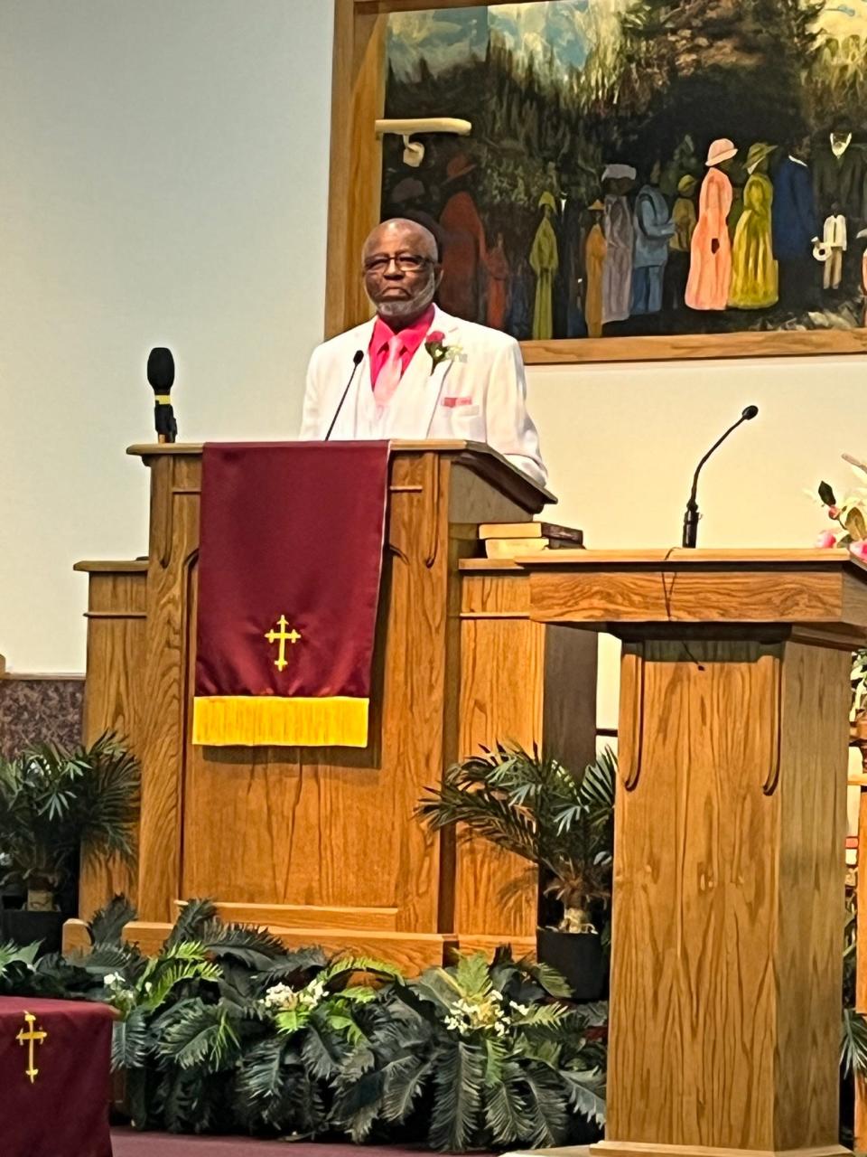 Pastor Joe B. Maddox takes the pulpit at New Hope Missionary Baptist Church, as he first did 37 years ago. He was recently honored for his ministerial career, as well as for his new book.