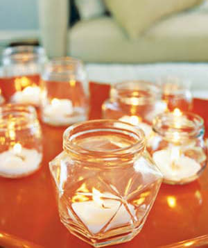 Repeat Jelly Jars as Candleholders