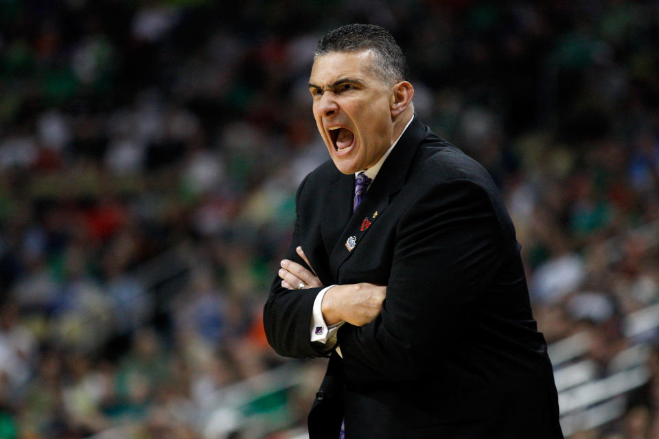 PITTSBURGH, PA - MARCH 17: Lead coach Frank Martin of the Kansas State Wildcats reacts as he coaches against the Syracuse Orange during the third round of the 2012 NCAA Men's Basketball Tournament at Consol Energy Center on March 17, 2012 in Pittsburgh, Pennsylvania. (Photo by Jared Wickerham/Getty Images)