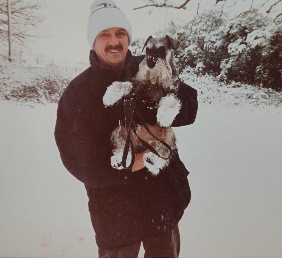 Pete Bristow with his dog Max (Handout/PA)