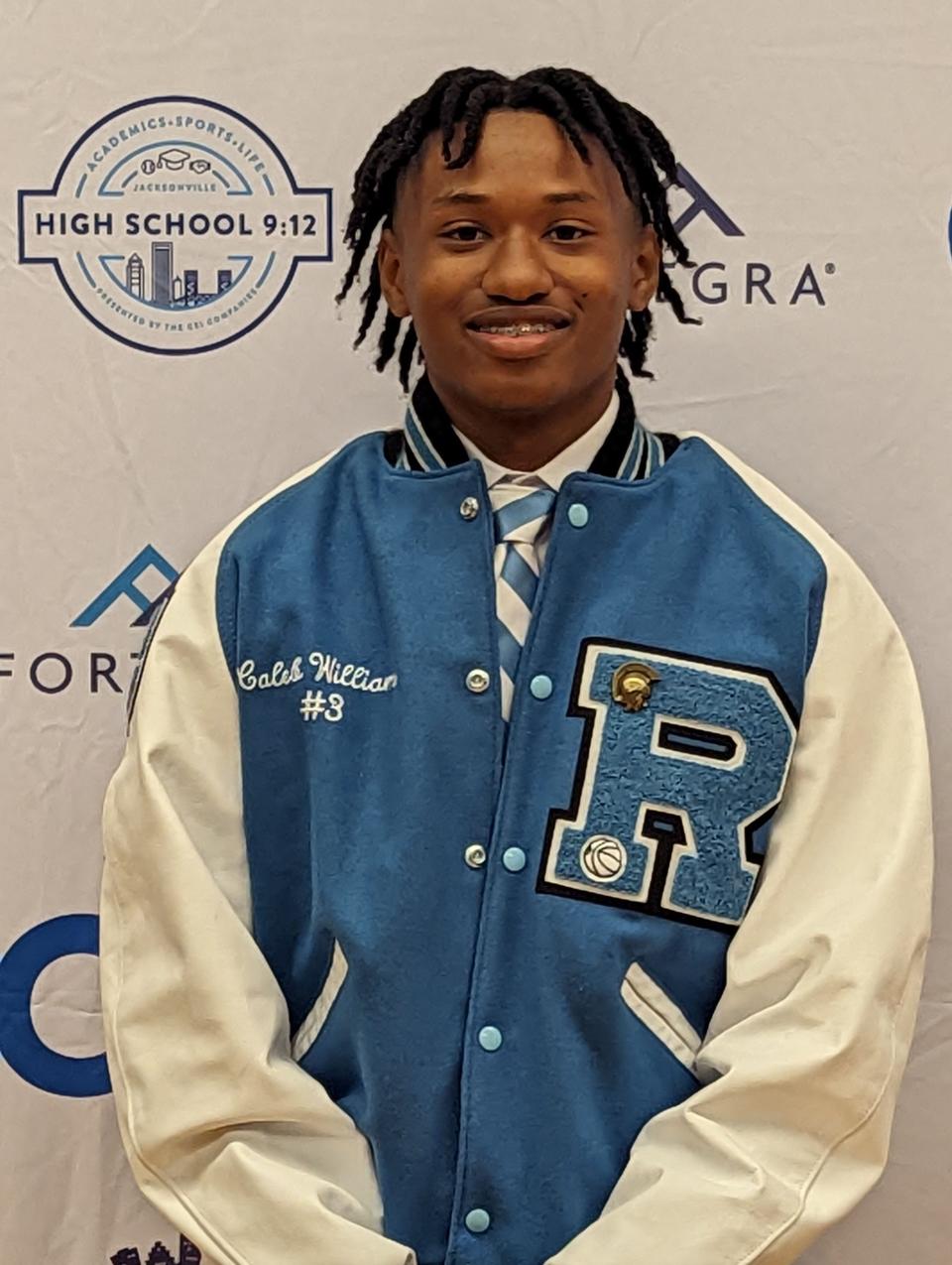 Ribault junior guard Caleb Williams, pictured at the High School 9:12 Basketball Media Day on October 25, 2022, ranks among Jacksonville's assist leaders entering for 2022-23. [Clayton Freeman/Florida Times-Union]