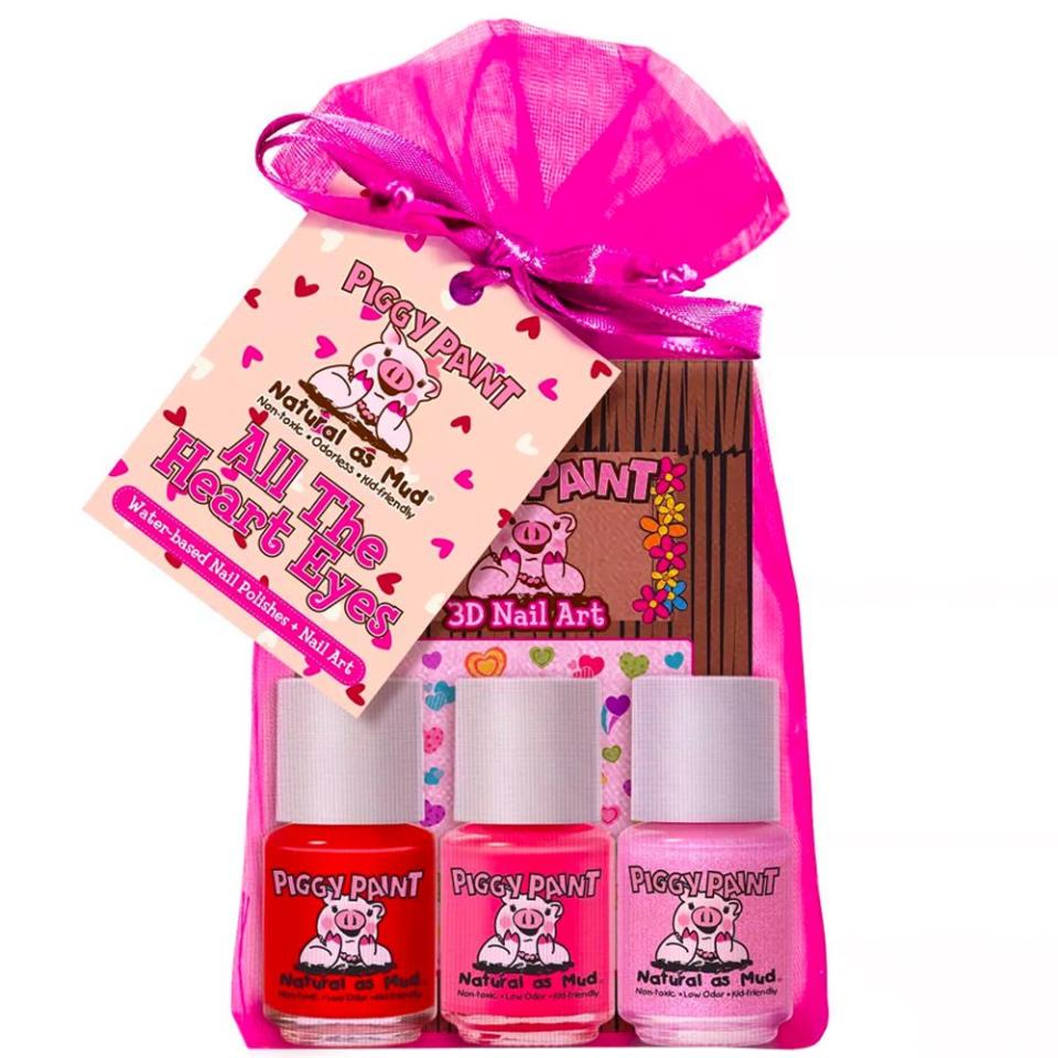 <p><a href="https://www.target.com/p/piggy-paint-nail-polish-set-3pk-0-25-fl-oz-each-1-nail-art/-/A-82834648" rel="nofollow noopener" target="_blank" data-ylk="slk:Shop Now;elm:context_link;itc:0;sec:content-canvas" class="link ">Shop Now</a></p><p>All The Heart Eyes Nail Polish Set</p><p>target.com</p><p>$16.89</p>