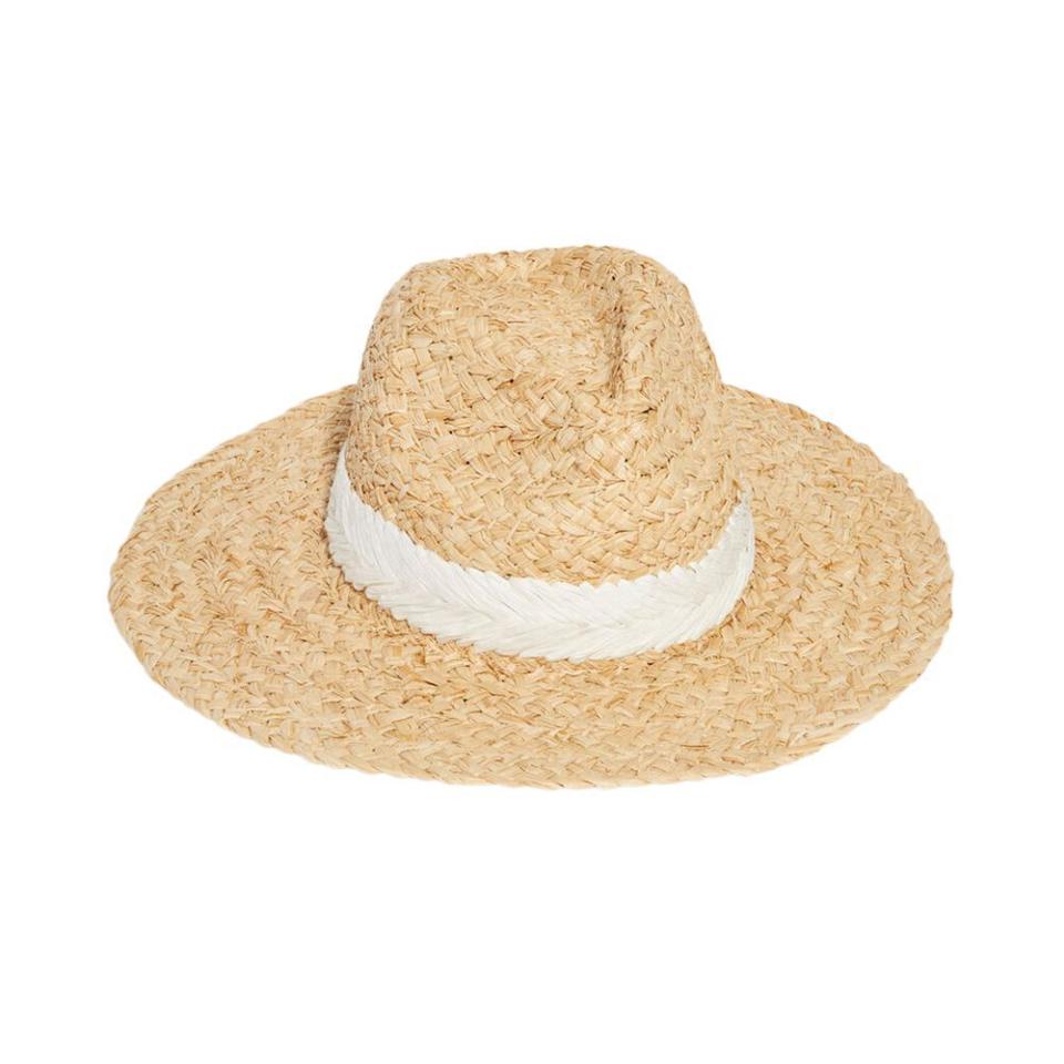 Chevron Trim Straw Fedora