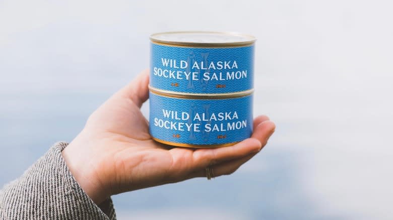 Wild Alaska sockeye salmon cans