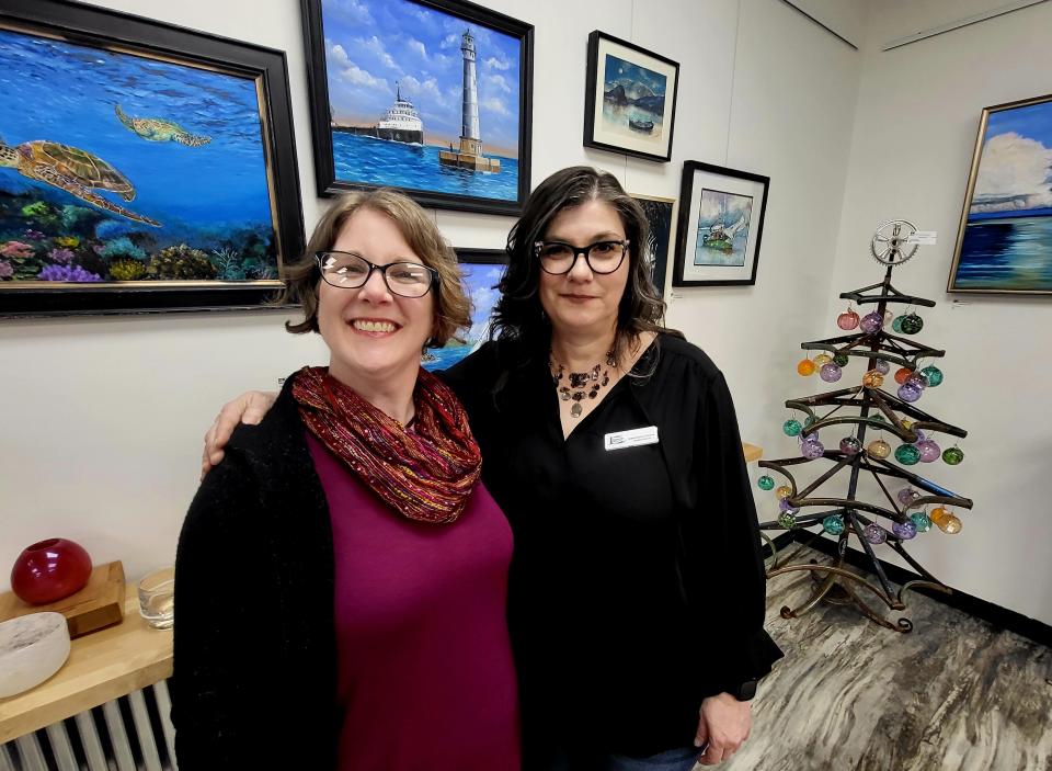 Rose Gottler, of the Painted Toad, and Jeanne Burris-Johnson, of New Century Art Gallery, pictured on Thursday, March 16, 2023, share a space at 312 S. Water St. in downtown Marine Cit.