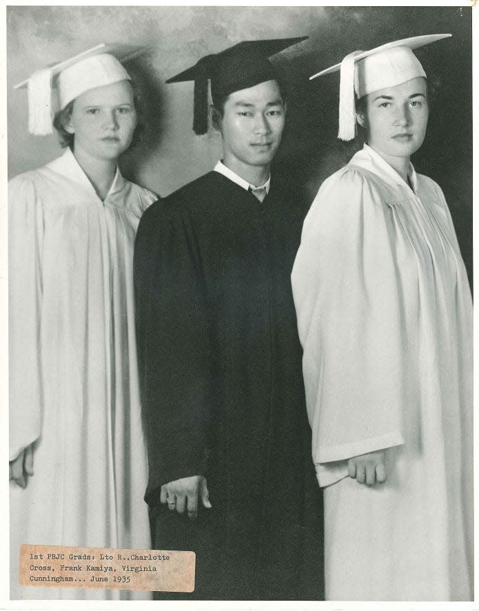 Charlotte Cross, Frank Kamiya and Virginia Cunningham became the first students to graduate from Palm Beach State College, then known as Palm Beach Junior College, in the 1930s.
