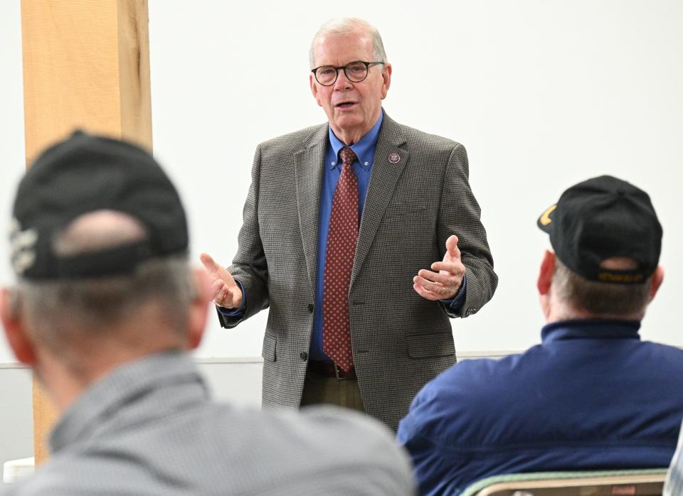 Fifth District Congressman Tim Walberg met with just over a dozen at the Matteson Township Hall Monday morning.