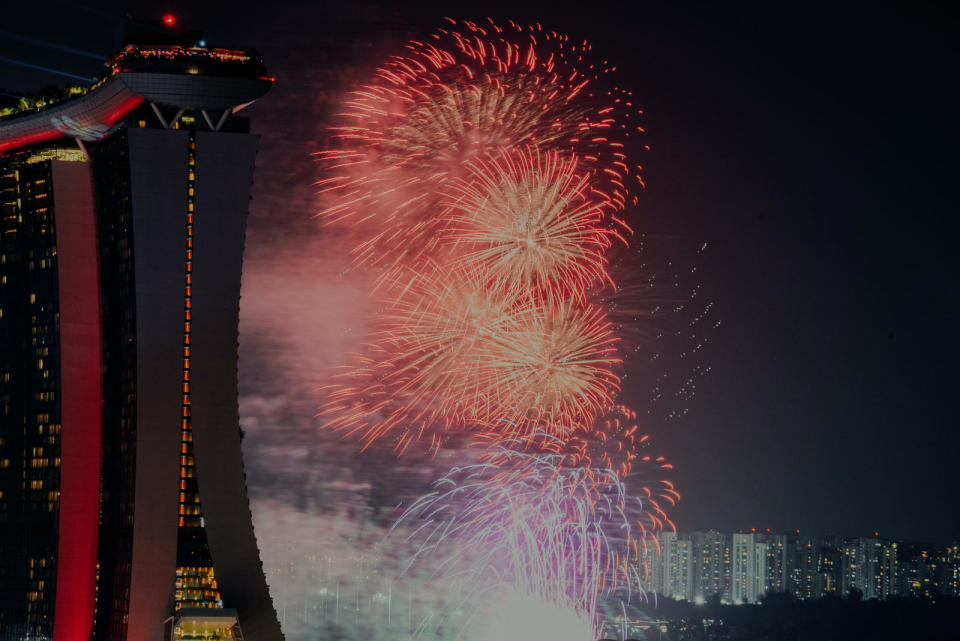 image of fireworks during NDP celebration