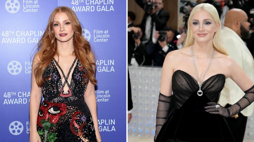 Jessica Chastain's white blonde locks