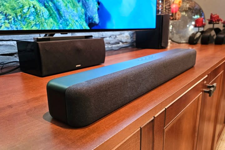 Amazon Fire TV Soundbar left side view.