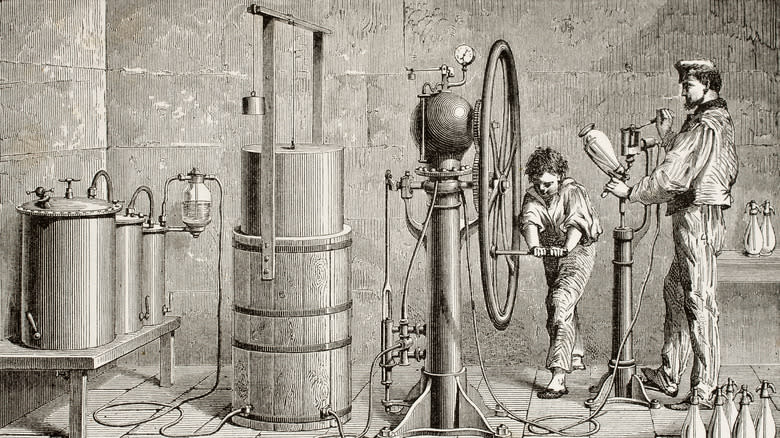 Etching of a carbonation machine