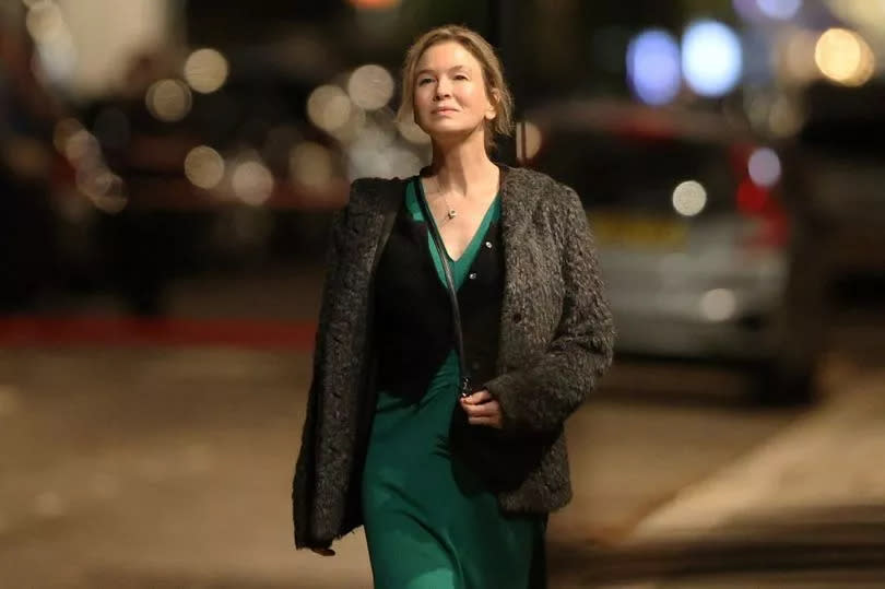 New pictures of Renée show her back in her Bridget character as she struts through the streets of London