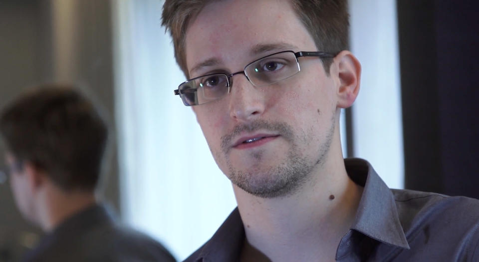 HONG KONG - 2013: (EDITOR'S NOTE: ONLY AVAILABLE TO NEWS ORGANISATIONS AND NOT FOR ENTERTAINMENT USE) In this handout photo provided by The Guardian, Edward Snowden speaks during an interview in Hong Kong. Snowden, a 29-year-old former technical assistant for the CIA, revealed details of top-secret surveillance conducted by the United States' National Security Agency regarding telecom data.  (Photo by The Guardian via Getty Images)