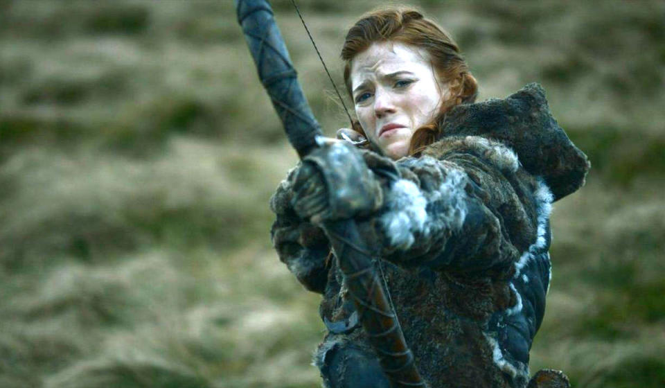 <p>Another Scottish actress, Rose Leslie shot to fame as Gwen Dawson in ITV’s ‘Downton Abbey’. She’s since gone on to star as Ygritte in ‘Game of Thrones’, sporting quite a kick-ass look with her signature bow. Another fan favourite, it’s not a stretch to see her as Batgirl.<br> (Credit: HBO) </p>