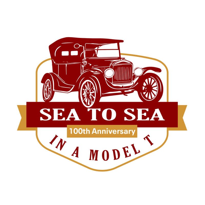 The logo for the Sea to Sea 100th anniversary driving expedition in honor of the 1924 Model T.