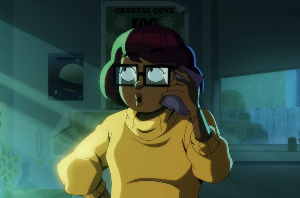 cartoon Velma on the phone