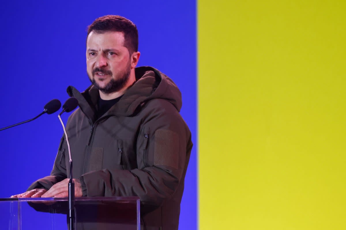 President Zelensky in Poland  (AFP via Getty Images)