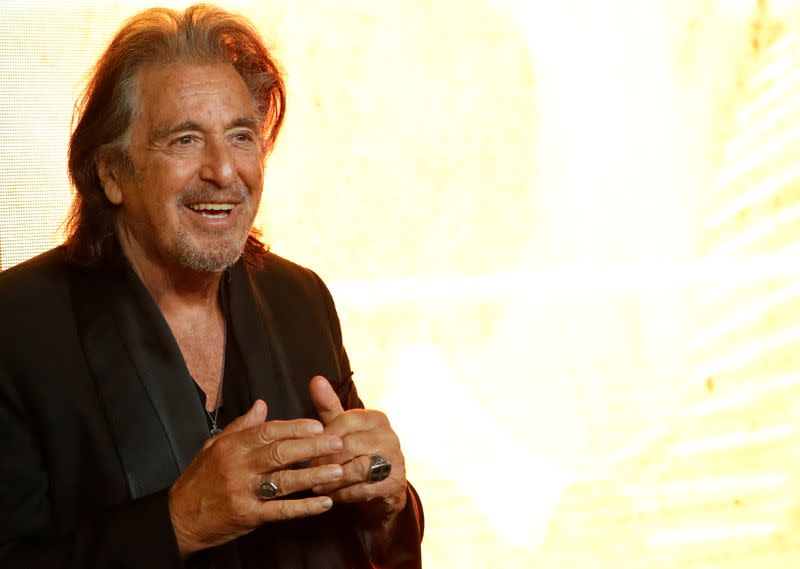 Cast member Pacino poses at a premiere for the television series "Hunters" in Los Angeles