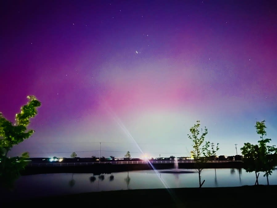 View of the northern lights from Marysville (Photo courtesy/Jillian Magnuson).