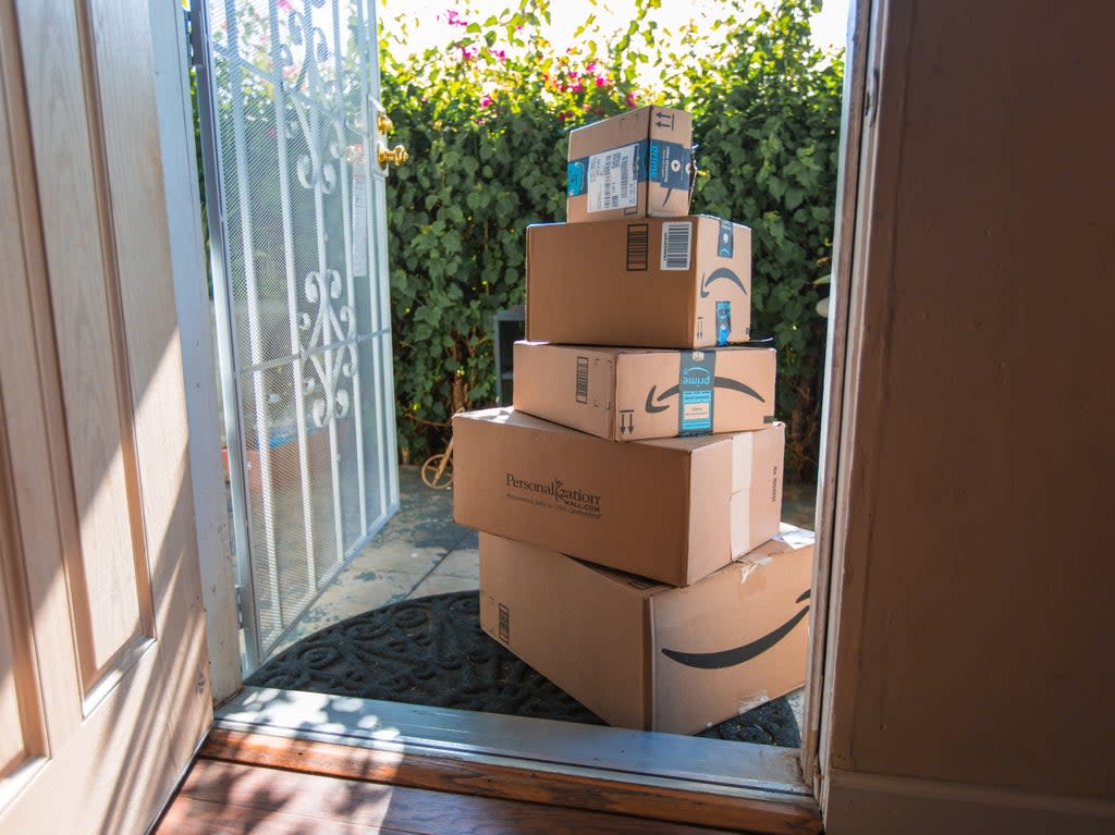 Amazon packages on the doorstep  (Getty)