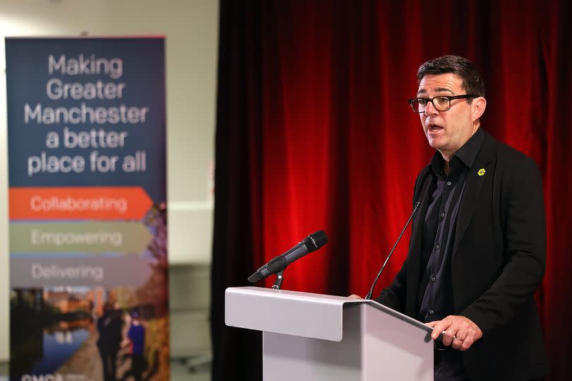 Andy Burnham press conference in Manchester to layout plans in his third term which will address the local impact of the national housing crisis  . 7 May 2024
