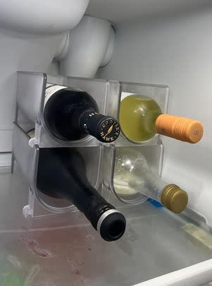 A nifty stackable wine rack for your fridge so you can chill those bottles of chardonnay in a more space-efficient manner