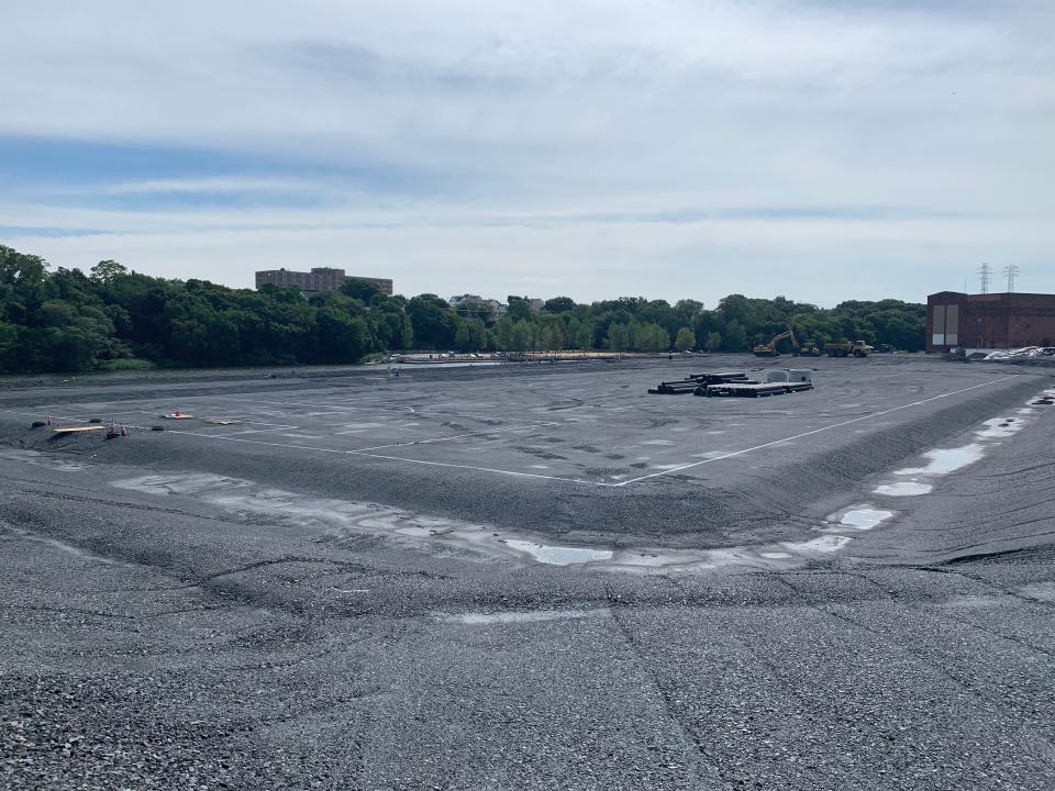 What was once a brownfield will be turned into a soccer stadium, after construction started at the Tidewater Landing project in Pawtucket on Aug. 12.