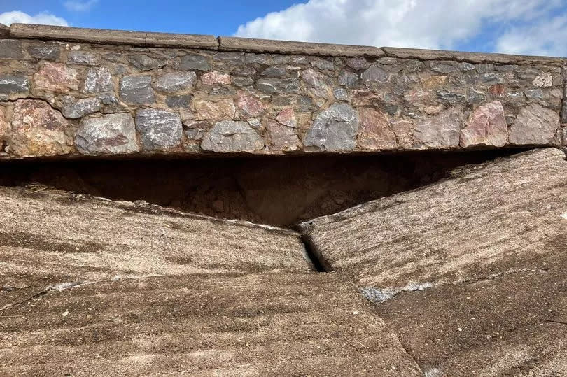 Exmouth's damaged seawall