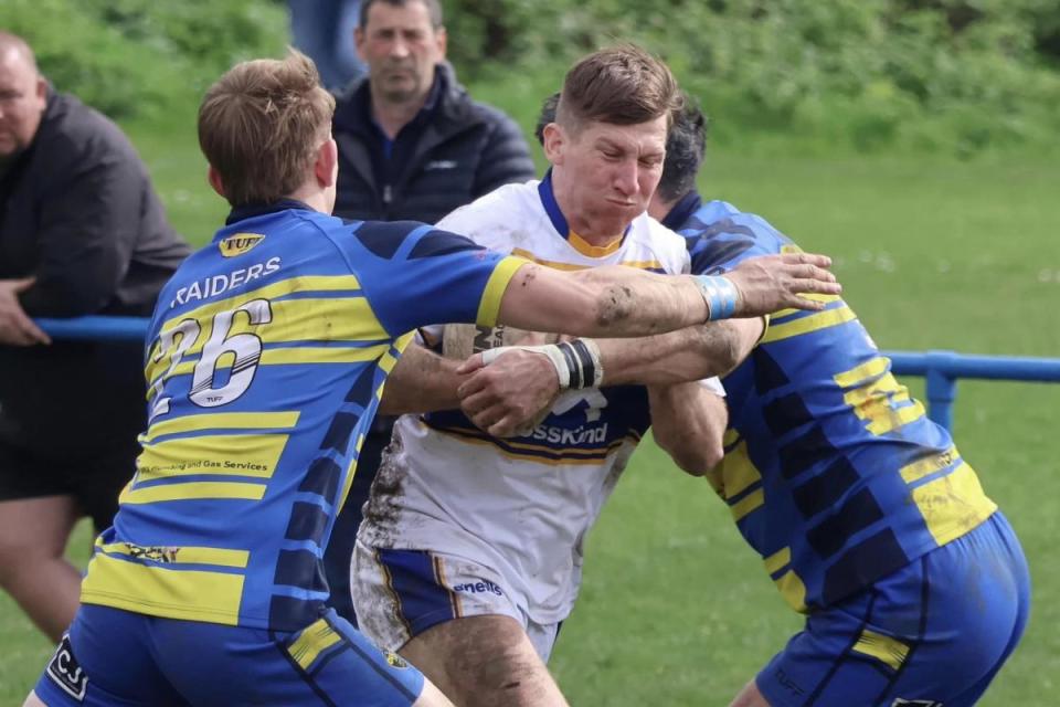 Action from Crosfields' draw at Oulton Raiders on Saturday <i>(Image: Dominic Caswell)</i>
