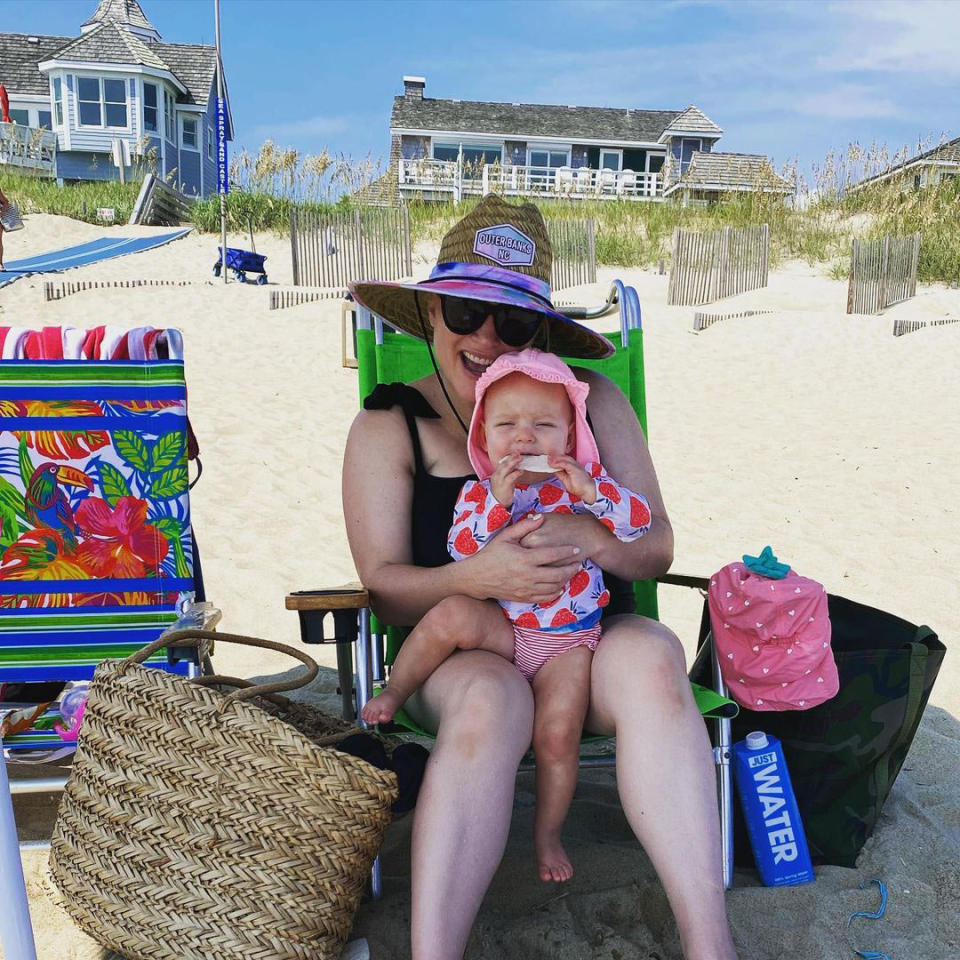 <p>The mother-daughter duo <a href="https://www.instagram.com/p/CS6_XQ5Mke0/" rel="nofollow noopener" target="_blank" data-ylk="slk:hit the beach in North Carolina;elm:context_link;itc:0;sec:content-canvas" class="link ">hit the beach in North Carolina</a> in August 2021, with McCain calling her daughter, "my water baby."</p>