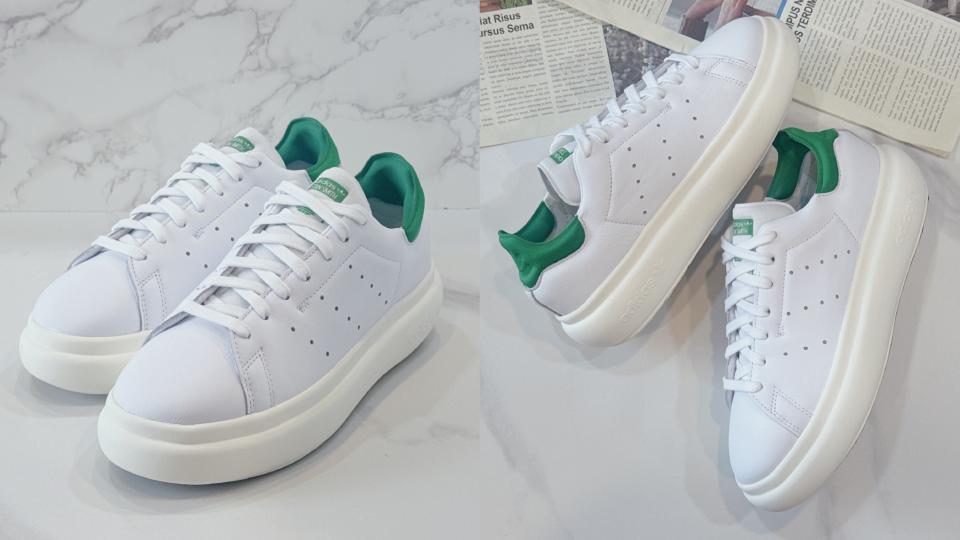 2024話題新款球鞋盤點：adidas Originals STAN SMITH PLATFORM。圖片來源：編輯拍攝