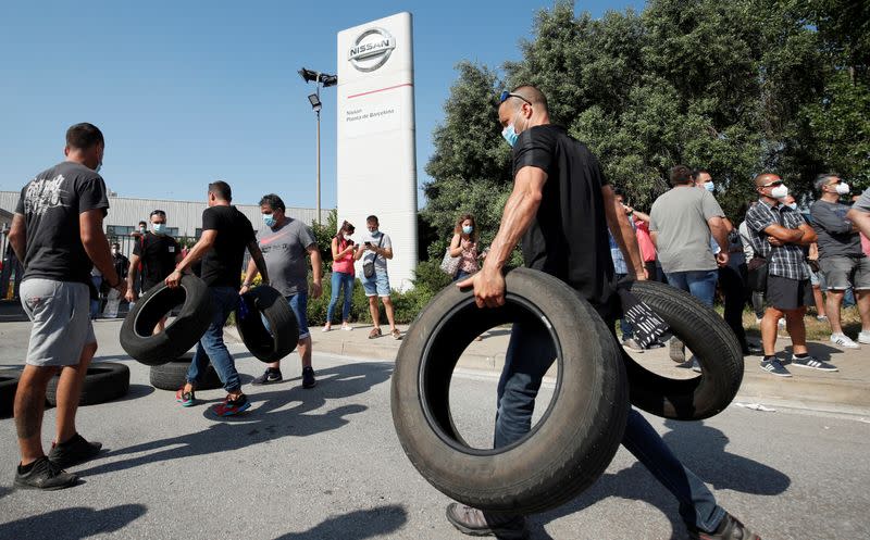 Protest against the closure of the Nissan factory in Barcelona