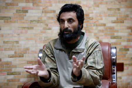 Hazem Saleh, who is suspected of fighting for the Islamic State, speaks during an interview with Reuters in a Kurdish security compound in the city of Erbil, Iraq November 28, 2016. Picture taken November 28, 2016. REUTERS/Azad Lashkari