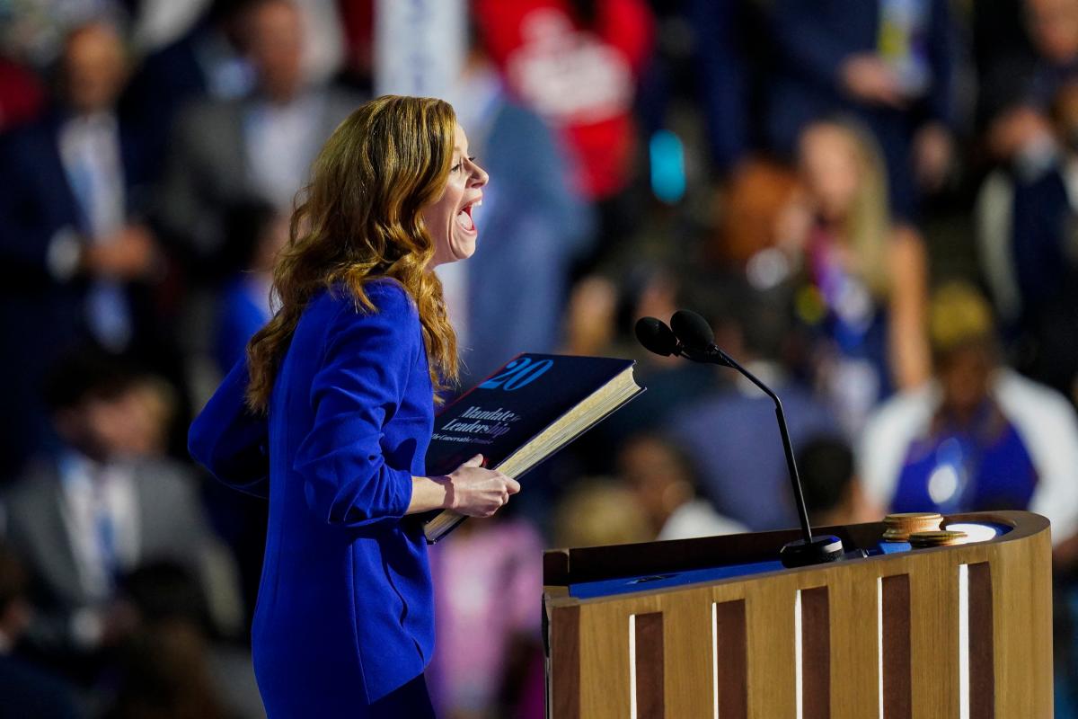 Mallory McMorrow, Michigan state senator, delivers speech at DNC's