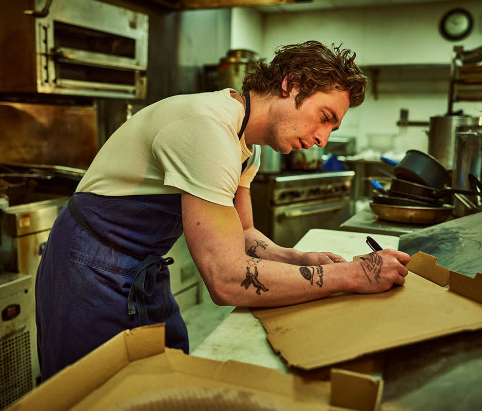 <p>Courtesy of FX</p><p>The hit FX show stars Jeremy Allen White as Carmen “Carmy” Berzatto, a globetrotting chef who returns home to take over his family’s Chicago sandwich shop. His character comes complete with a recognizable look—one that ranks high among easy Halloween costumes for guys. A simple white tee, a blue or dark-colored apron, blue jeans, and dark-hued boots make this fit. You can even find temporary tattoos to mimic his ink. The only thing you can't DIY in a night are White’s biceps. </p>