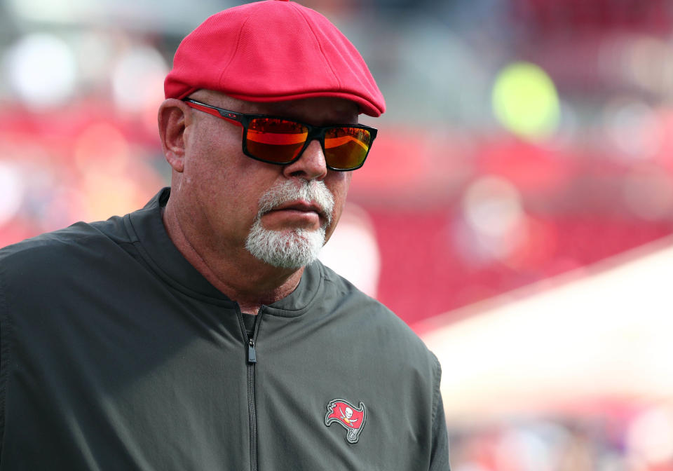 Dec 8, 2019; Tampa, FL, USA; Tampa Bay Buccaneers head coach Bruce Arians prior to the game against the Indianapolis Colts at Raymond James Stadium. Mandatory Credit: Kim Klement-USA TODAY Sports