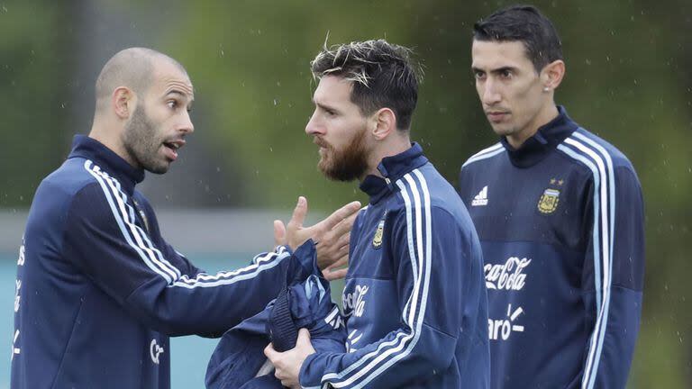 Messi, Mascherano y Di María, tres referentes del plantel