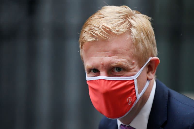 FILE PHOTO: Britain's Secretary of State for Digital, Culture, Media and Sport Oliver Dowden arrives at Downing Street, in London