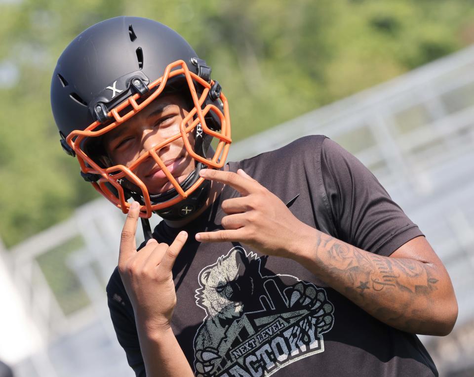 Marquis Dobay-Lindsay during the Holbrook/Avon football practice on Friday, August 26, 2022.  