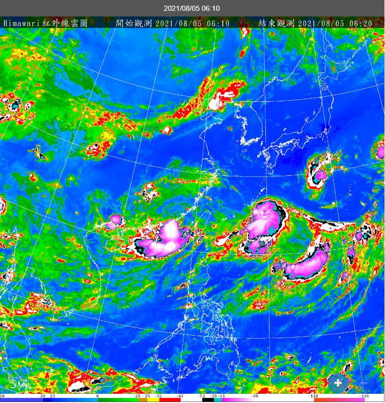 當「盧碧」颱風沿著福建北上轉向東北，今、明金門受其外圍影響、風雨略增強。（圖／中央氣象局）