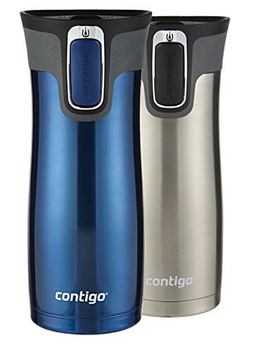 Contigo Autoseal West Loop Vaccuum-Insulated Stainless Steel Travel Mug, 16 Oz, Stainless Steel…