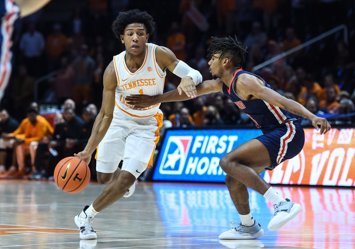 Tennessee guard Kennedy Chandler is a fringe lottery pick at this early stage. (Bryan Lynn/USA TODAY Sports)