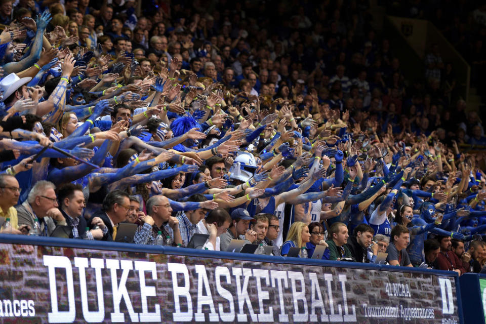 The Cameron Crazies at work. (Getty)