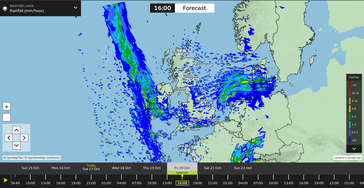 Storm Babet map reveals when and where heavy rain will hit UK