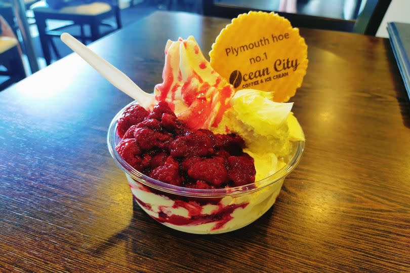 One of the most popular ice creams is the strawberries and cream classic