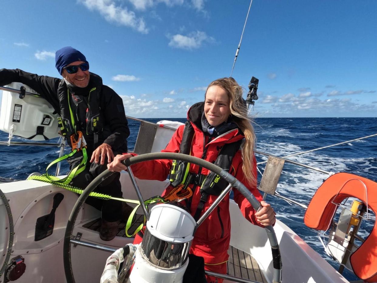 Catheryne Langford spent 165 days at sea in an international race for amateur sailors. (Team Explorer/OGR2023 - image credit)